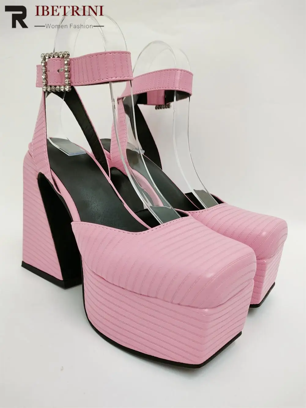 square toe platform heels