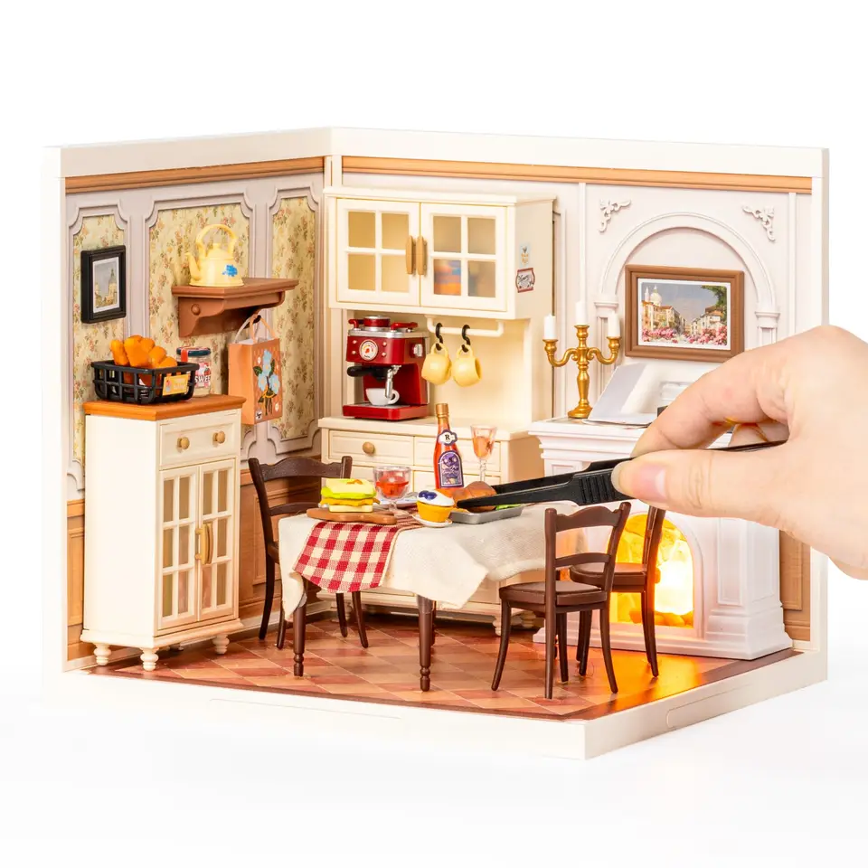 Cozy Miniature Dining Room Dollhouse Craft Kit