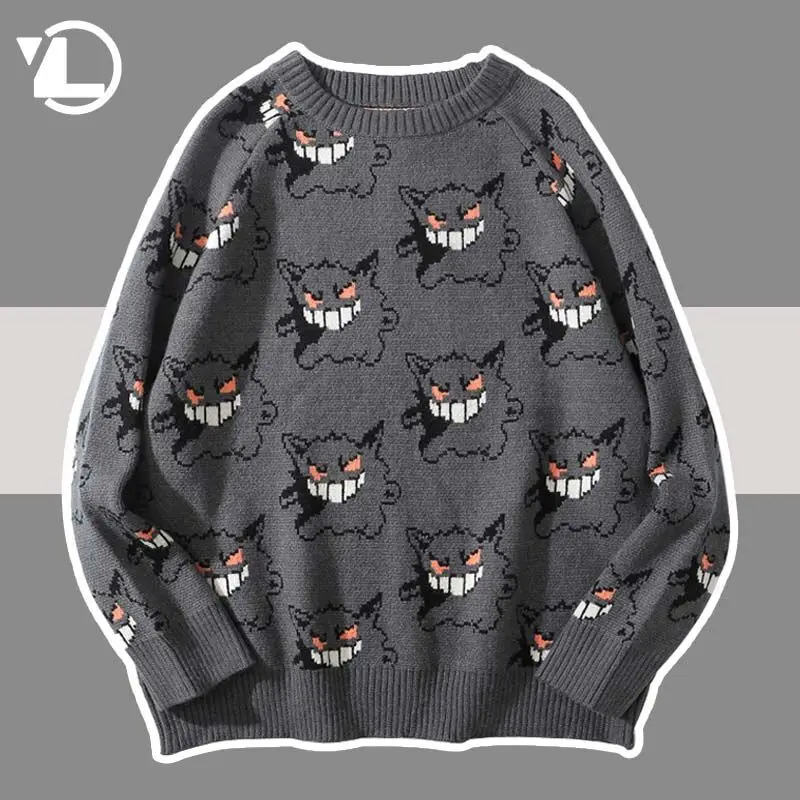 

Anime Sweater Men Harajuku Hip Hop Streetwear Cartoon Monster Pullover WomenOversize Fashion Casual Couple Japanese Sweaters