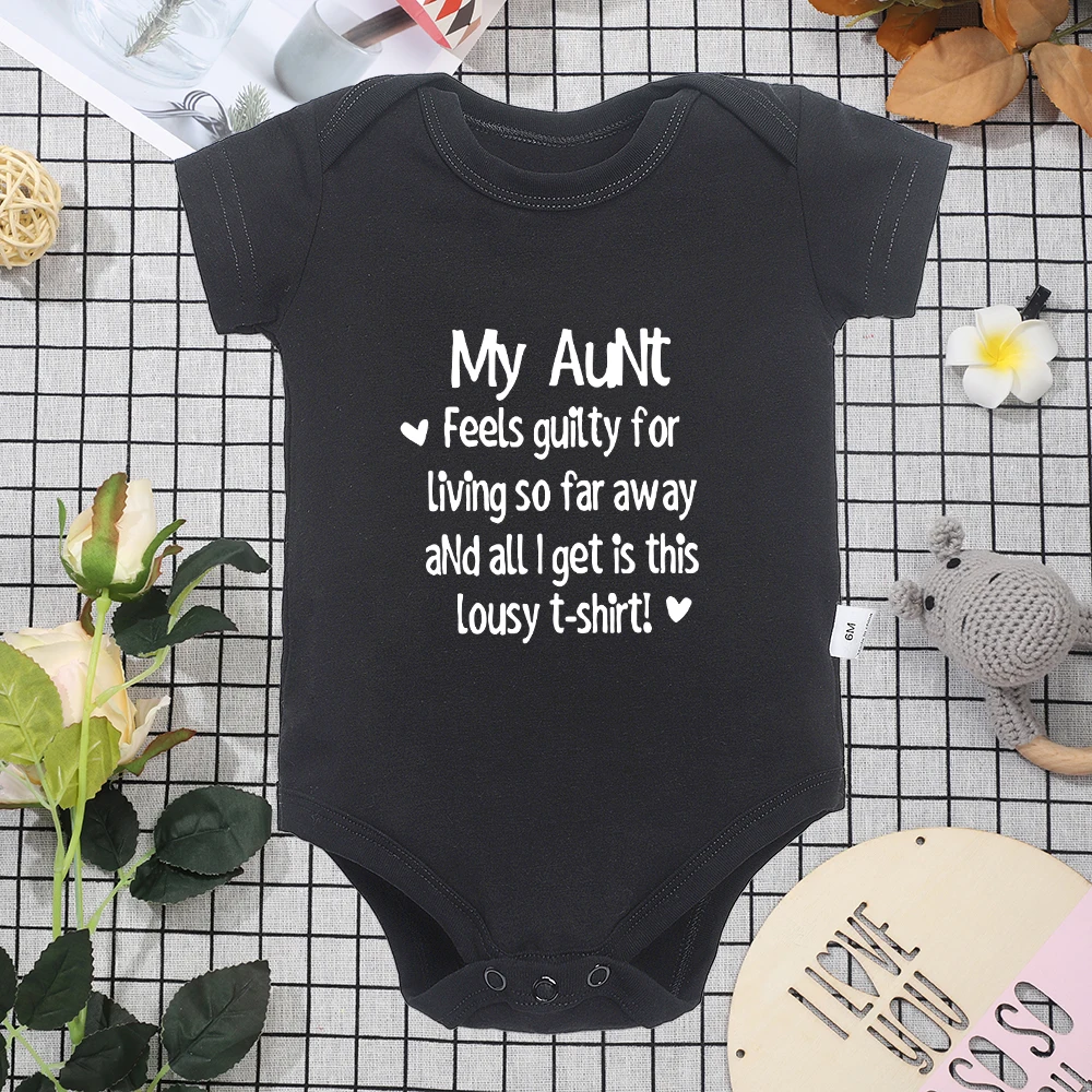Baby Bodysuit Funny Text Summer Baby Clothes Boys and Girls Onesie Personality Harajuku Crew Neck Black Cotton Newborn Bodysuit Hot Selling cotton romper