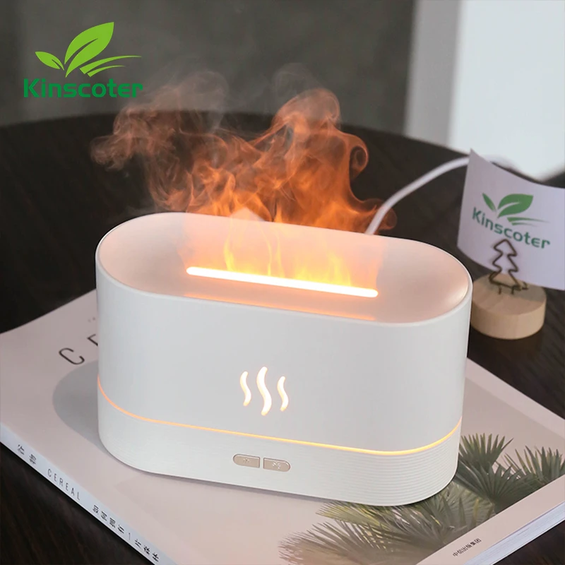 Kinscoter Flame Air Humidifier Fragrant Essential Oil Aroma Diffuser Aromatherapy Machine For