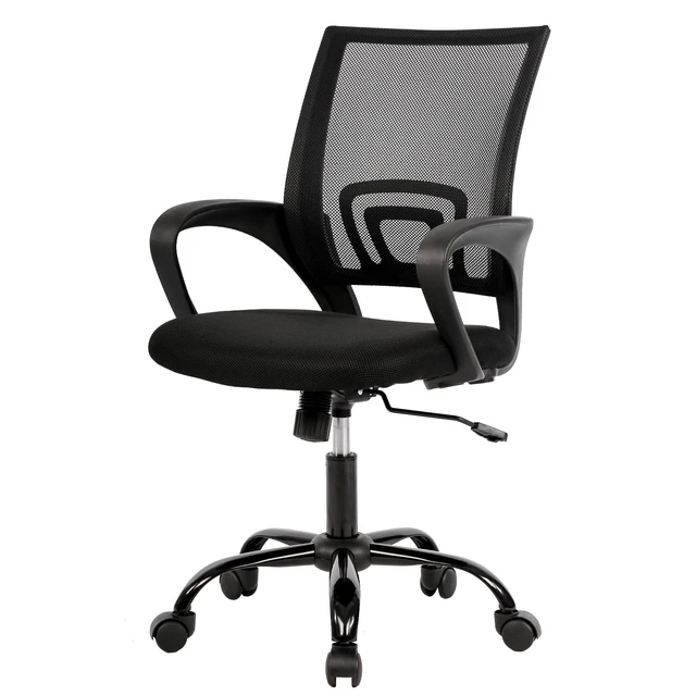 BestOffice Black Contemporary Ergonomic Adjustable Height Swivel Mesh  Executive Chair in the Office Chairs department at