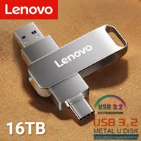 Lenovo 16TB USB 3.2 Flash Drives 8TB 4TB 2TB1TB High Speed Transfer Metal Pendrive Memory Card Pen Drive Flash Disk For Phpne PC