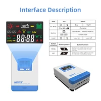 Contrôleur de Charge solaire Mppt 40A 30A 20A, entrée PV 100VDC 60VDC, régulateur solaire 12V 24V, écran LCD automatique, GEL LiFePo4 4