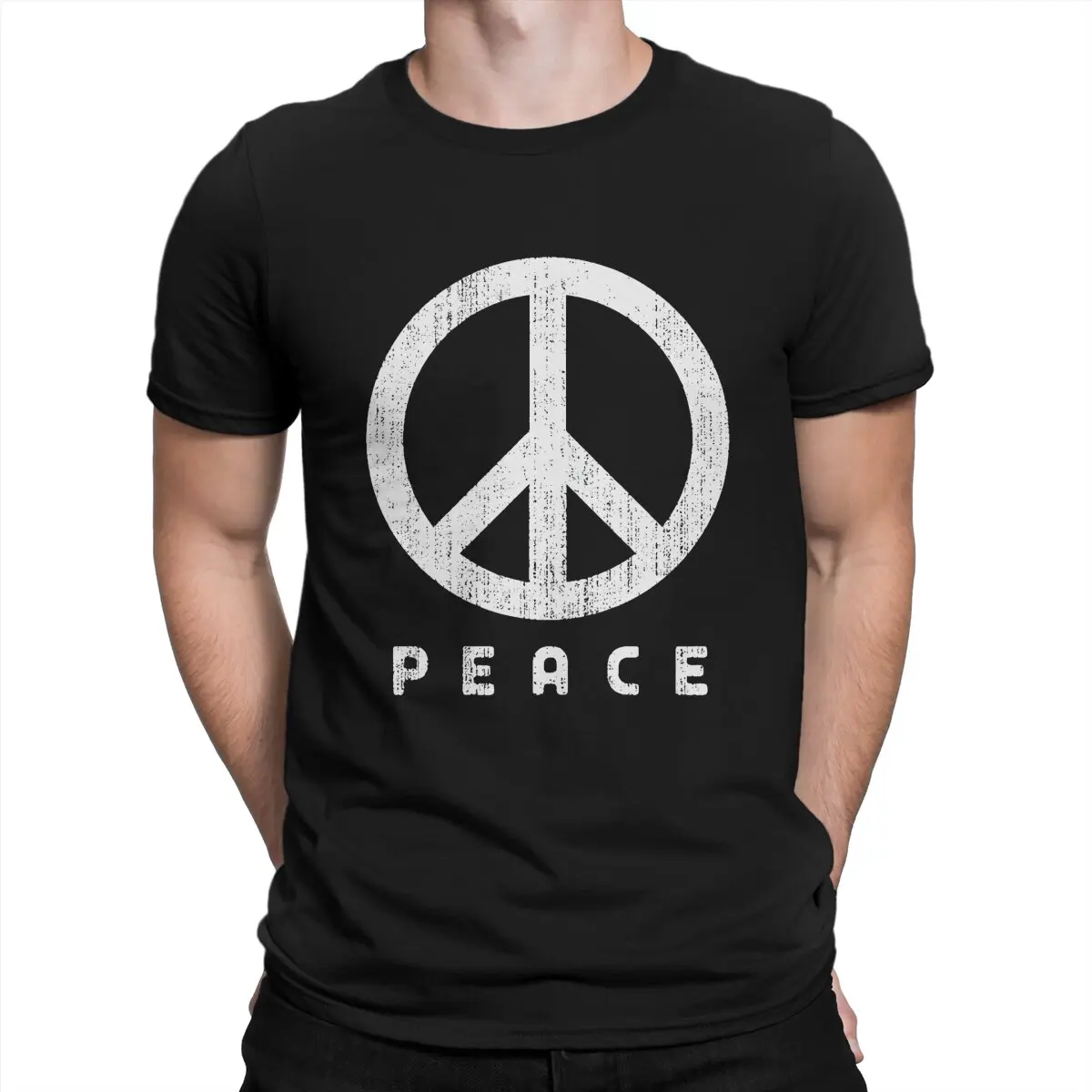 

Футболка мужская с надписью Peace, уникальная хипстерская рубашка в стиле Харадзюку, уличная одежда