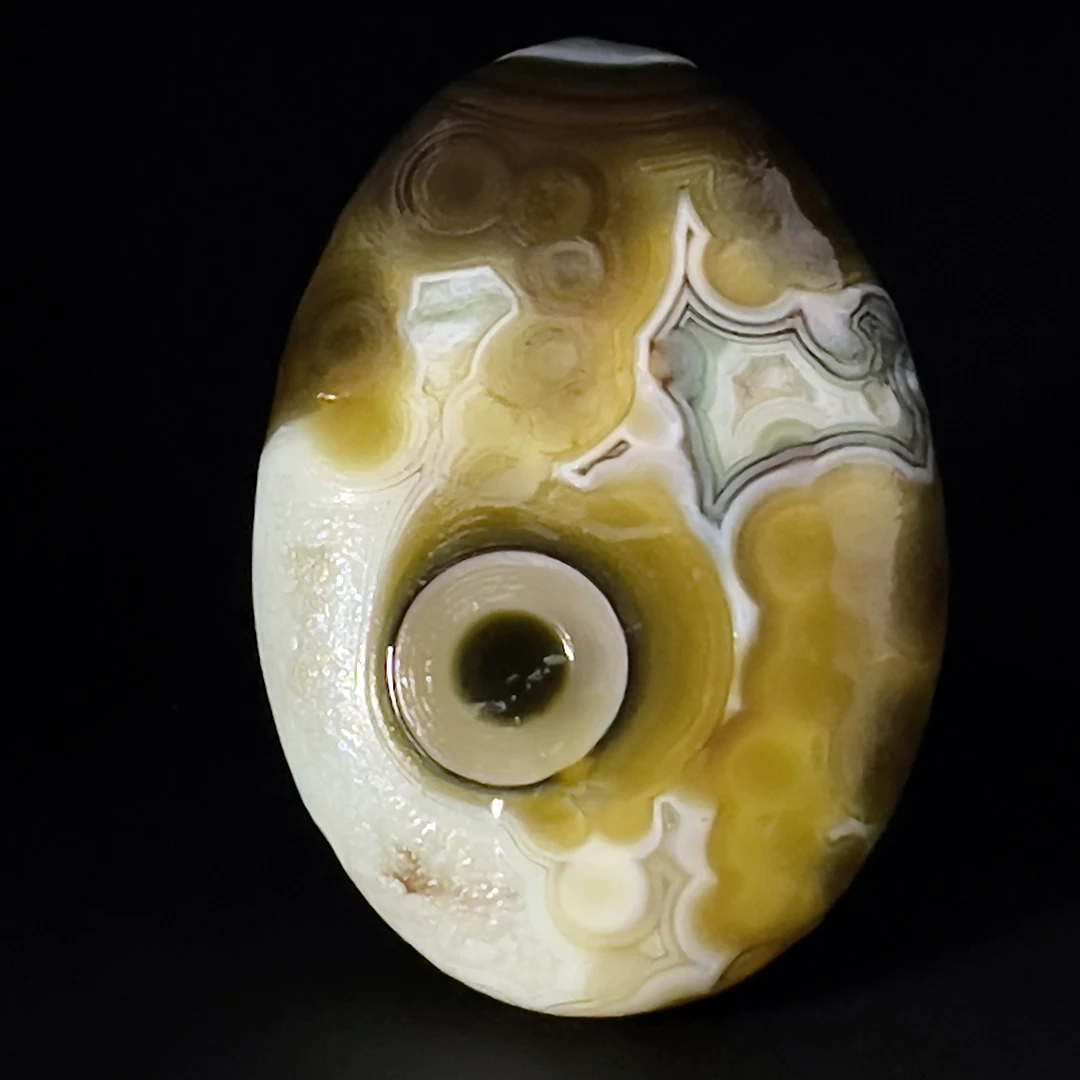 Natural Agate Stone Natural Flower Agate Stone Bead Jewelry Diy