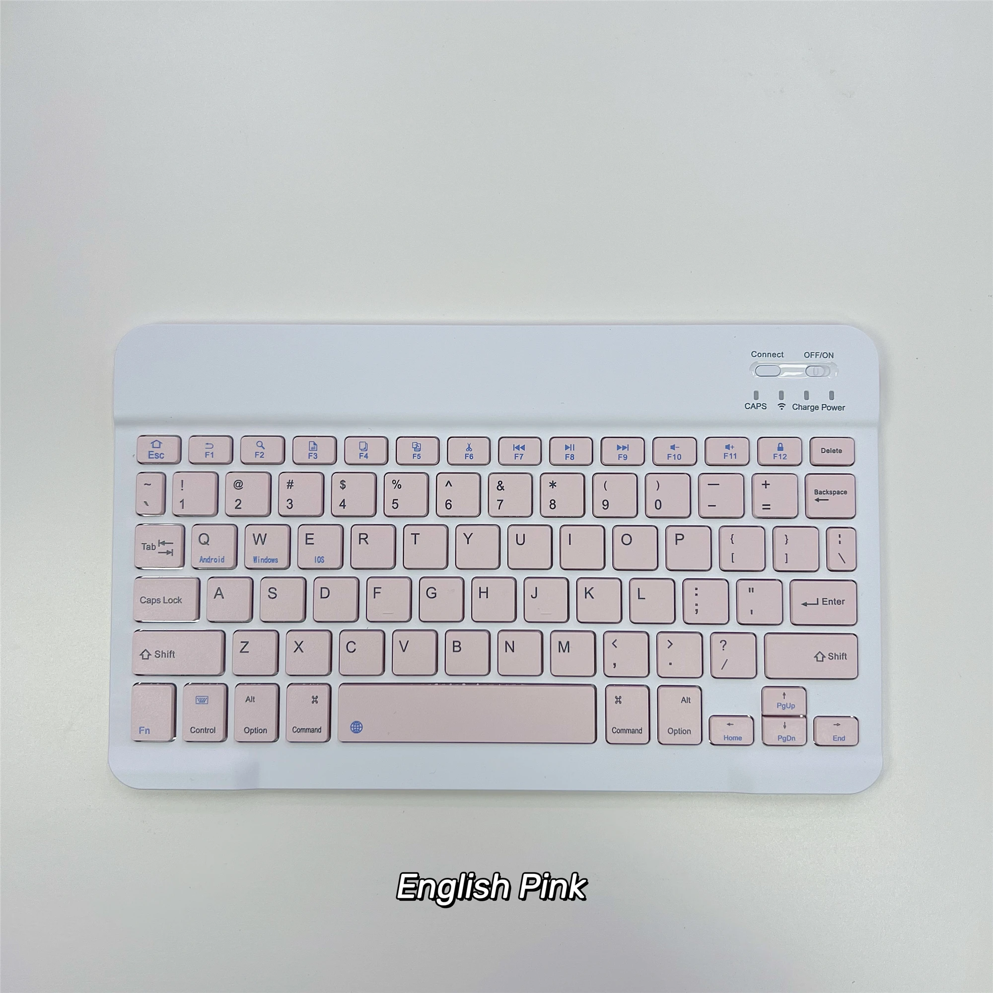Slim Bluetooth-Compatible Wireless Keyboard Portable Mini Rechargeable Keyboard 78-Key for Apple iPad Tablet iOS Android Windows