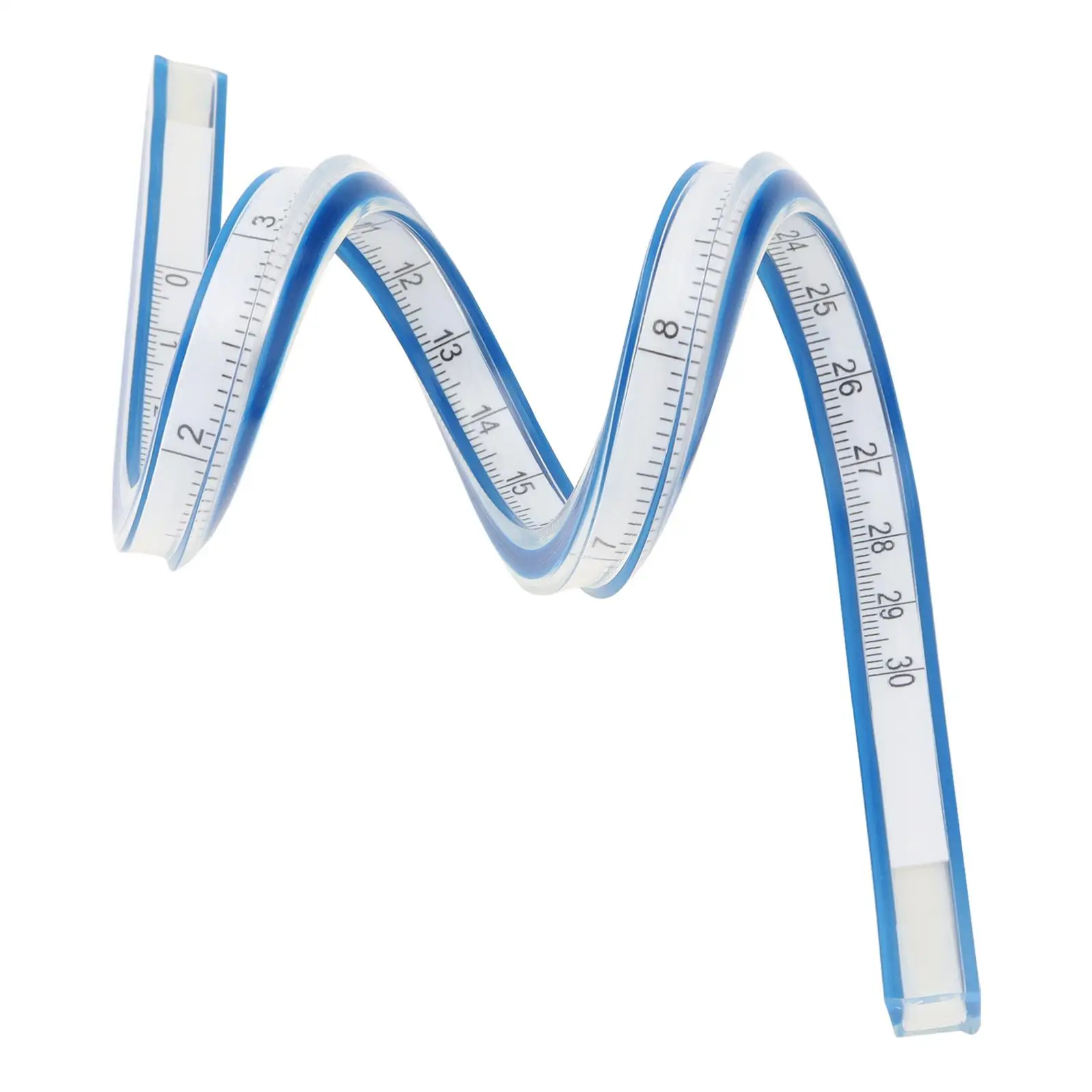 30-60cm 곡선 눈금자 바느질 용 줄자 부드럽고 유연한 영어 및 미터법 스케일 엔지니어링 제도 도면 측정 도구