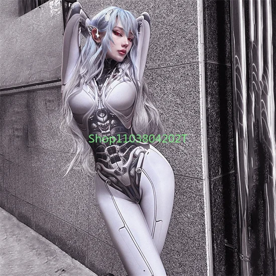 

Одежда в стиле кибер-технологии, Женский костюм в стиле будущего, модель робота, костюм для выступления на сцене