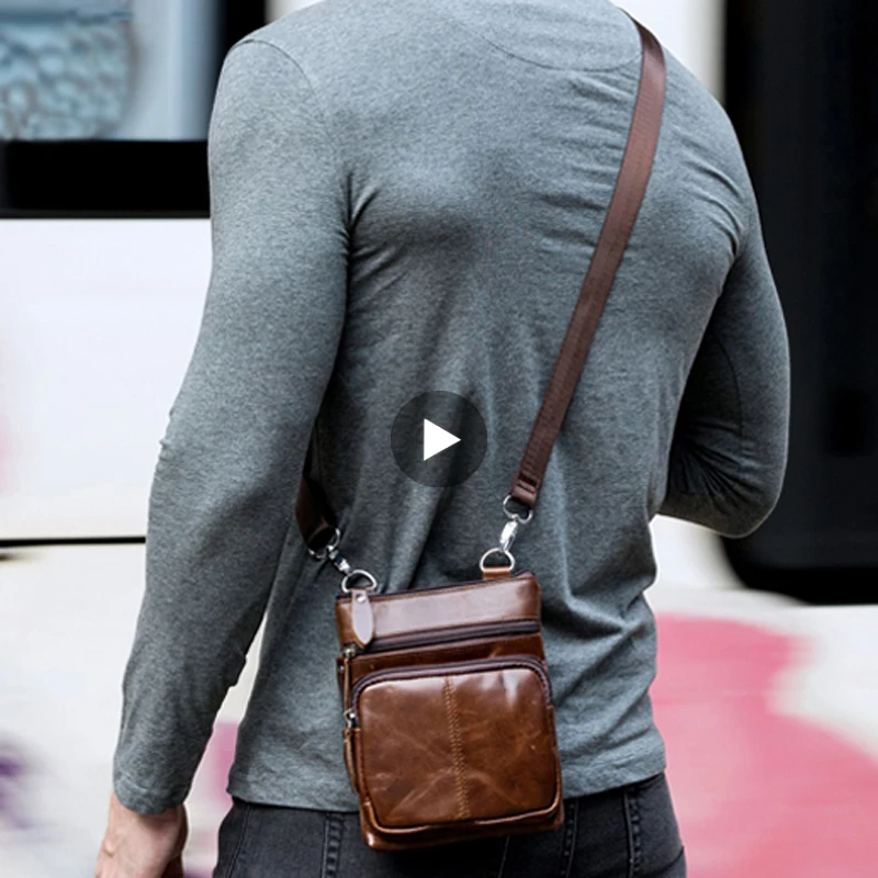 Cuero Bandolera Cinturon Hombre Riñonera Cuero Bolsa De Cuero Para