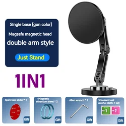 Magnetic Car Wireless Charger with 360° Rotation and Foldable Metal Stand, 15W Fast Charging (NO Wireless Charger)