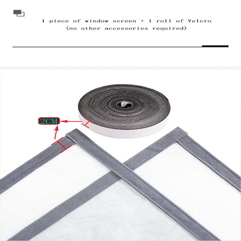 Mosquito Net Summer Multiple Sizes Adhesive 2cm Tape Window Screen Curtain