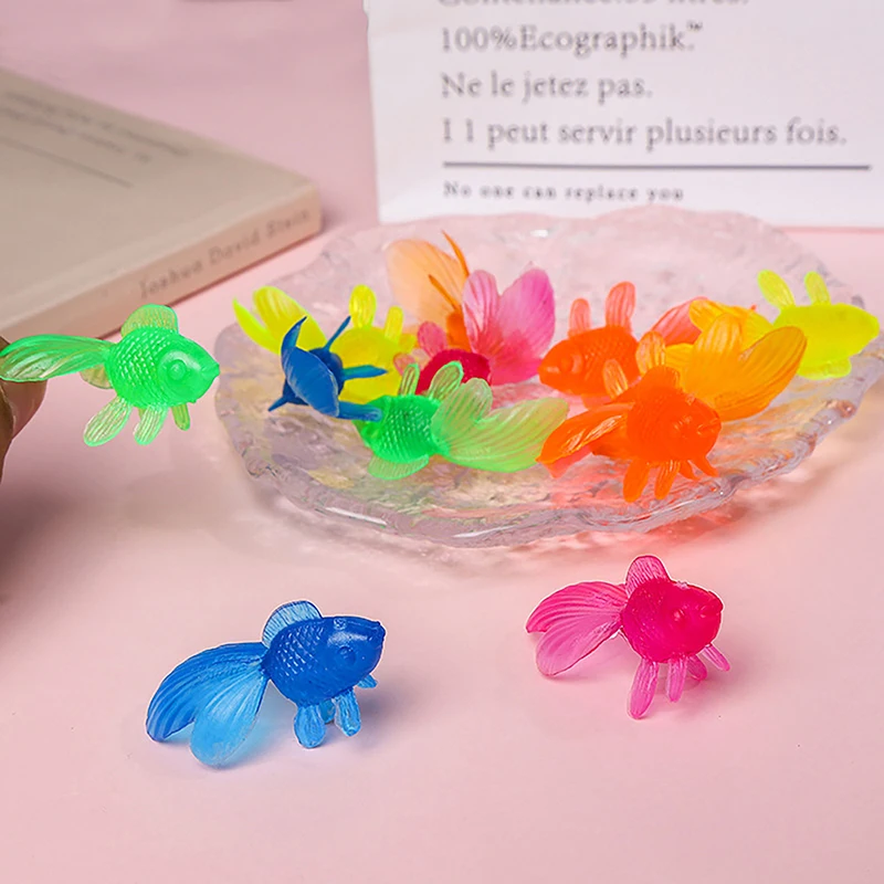 

10 шт., детская мягкая резиновая игрушка «Золотая рыбка»