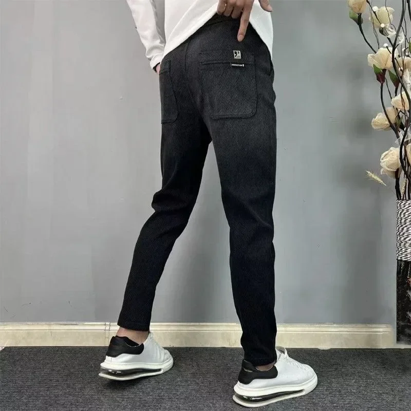 New Men Black Golf Wear Spring Elasticity Sports Tennis Pants fashion Elastic belt Slim golf Clothing Pants for men Trousers