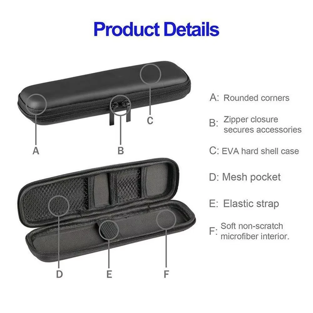 Black EVA Hard Shell Stylus Pen Pencil Case Holder Protective Carrying Box Bag Storage Container for Pen Ballpoint Stylu 1PC pencil cases