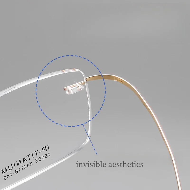 New Ultra-light pure Titanium Rimless Men's Glasses Frame Trimmed