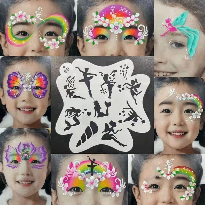 Professional Template 20cm*20cm Decorative Hand Painting Body Art Paint Stencils DIY Makeup Tools For Adults Kids 1 Pcs face painting template henna tattoo stencils