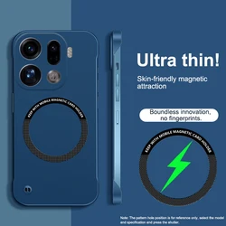Frameless Magnetic Hard PC Phone Case with Magsafe - Matte Ultra - Thin Wireless Charging Cover - Find X9 (Blue)