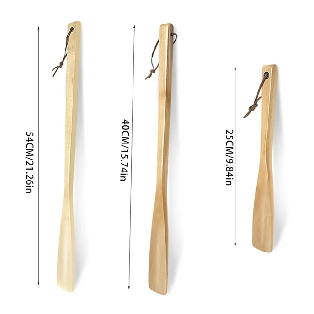 40cm Shoe Horn Flexible Handle Shoehorn Useful Shoe Lifter Professional Shoe Spoon High-quality Wood Material Home Tools 6