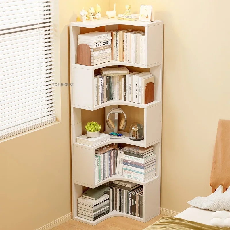 Bookshelf Floor Storage Rack Integrated Corner Bookshelf Library Room Organizer Simple Multi-layer Living Room Cabinets Bookcase