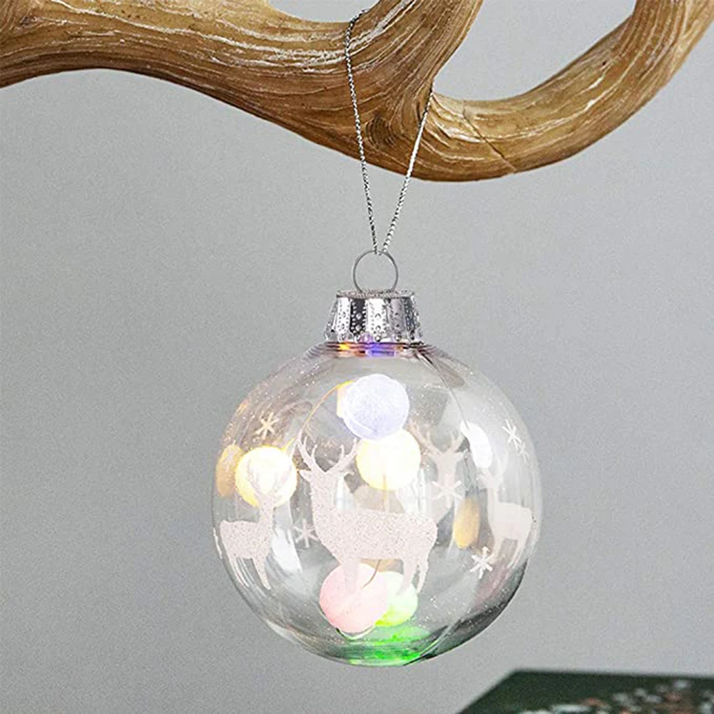 

Transparent Ball 6cm 8cm 10cm Clear Plastic Ball for Christmas Decoration 12Pcs Iridescent Glass Baubles Balls