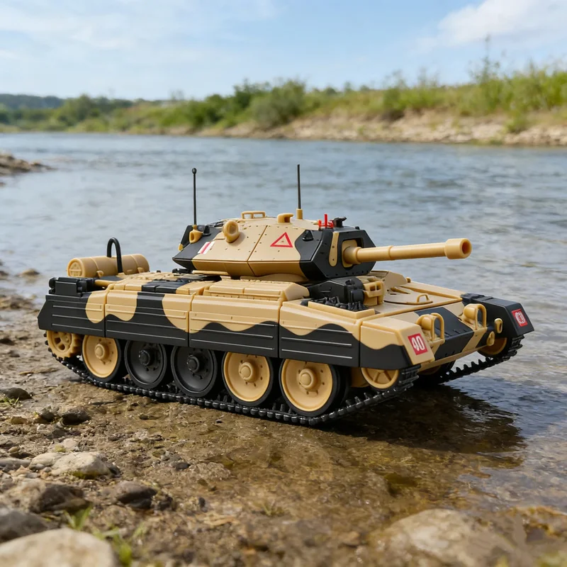 CoolBank 1/16 원격 제어 영국 십자군 크루저 탱크 군사 모델 장난감 모든 소년들을 위한 군사 매니아 컬렉션 선물