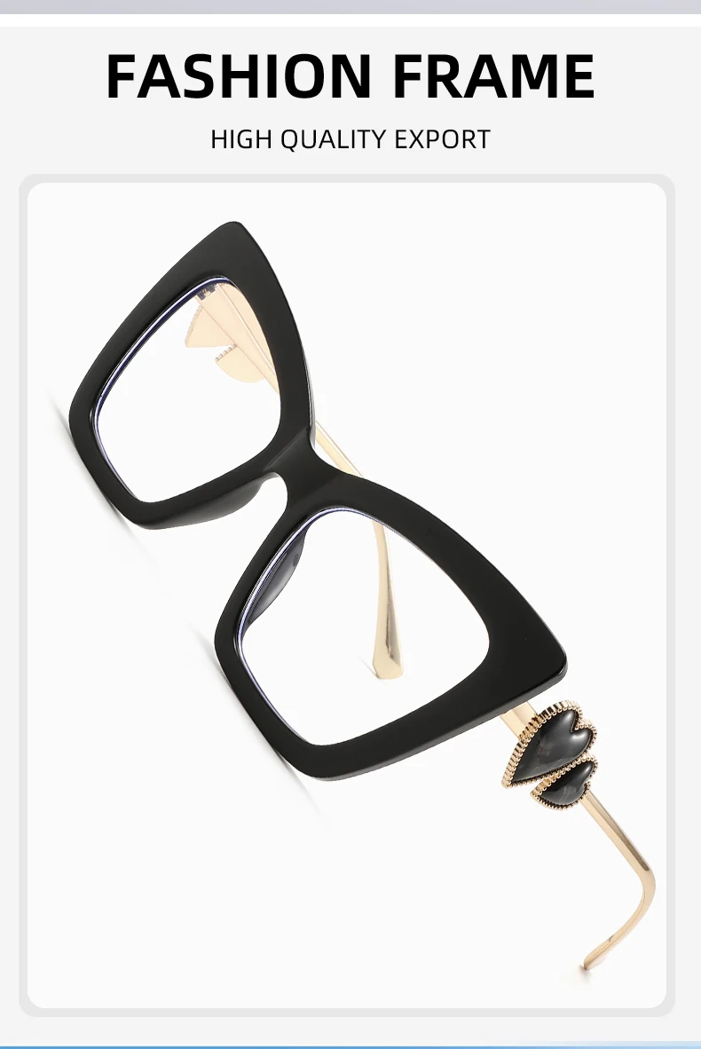 Übergroße Cat Eye Herz Anti Blaues Licht Brille Frauen Vintage Gradient Lens Computer Gaming – Detail 17