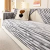 Winter Warm Striped Sofa Cover for Living Room Armrest Towel Backrest Cushion Furniture Protection Home Decoration 2