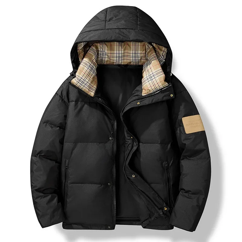 Autumn and Winter New Youth Fashion Trend Men's Hooded Coat Casual Cotton Coat