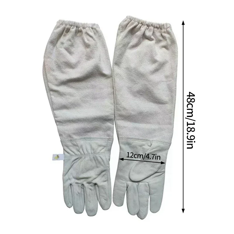 Beekeeping Gloves Anti-bee Anti-sting Breathable Protective Long Canvas Sleeve for Beekeeper Canvas Gloves Beekeeping Tools 6
