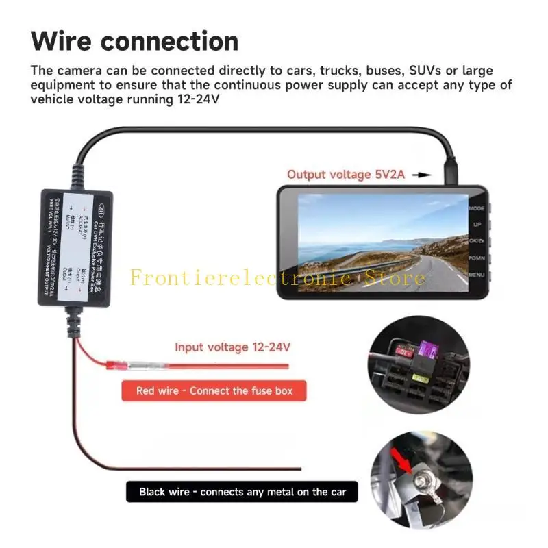 블랙박스 차량용 G8DB 12V 24V 5V 2A 자동 충전 DC-DC 스텝다운 케이블