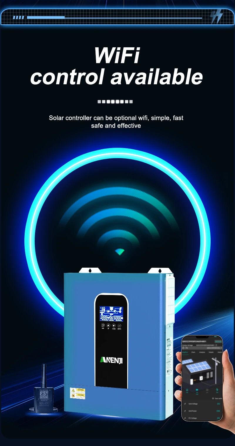 11KW Hybrid Solar Inverter 48V 230V Pure Sine Wave Off/On Grid Inverter PV 500V