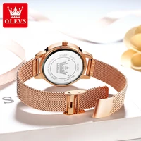 OLEVS 8159 Milanese Mesh Women's Quartz Watch with Love Diamonds 2