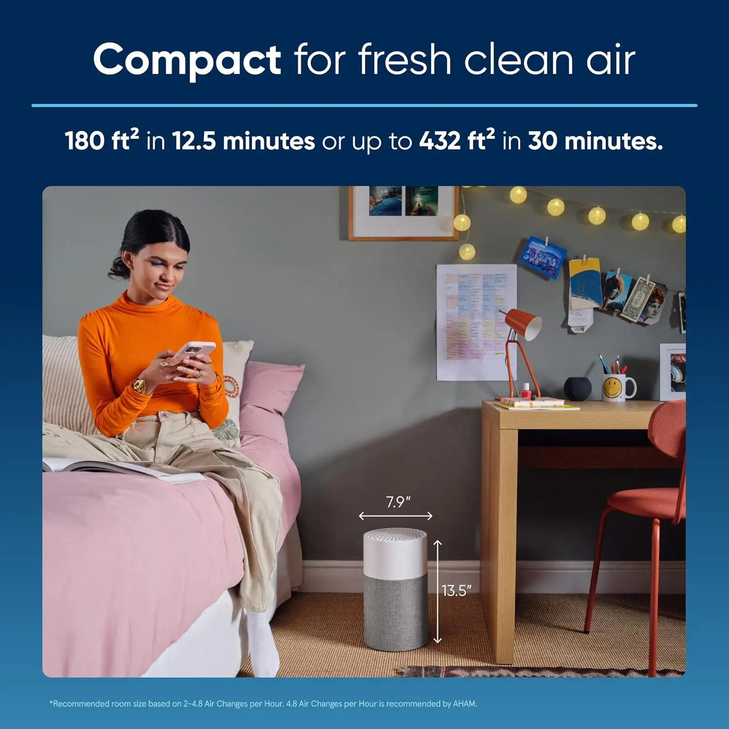 Purifiers for Bedroom HEPASilent Small Room Purifiers for Home Pets Allergies Cleaner