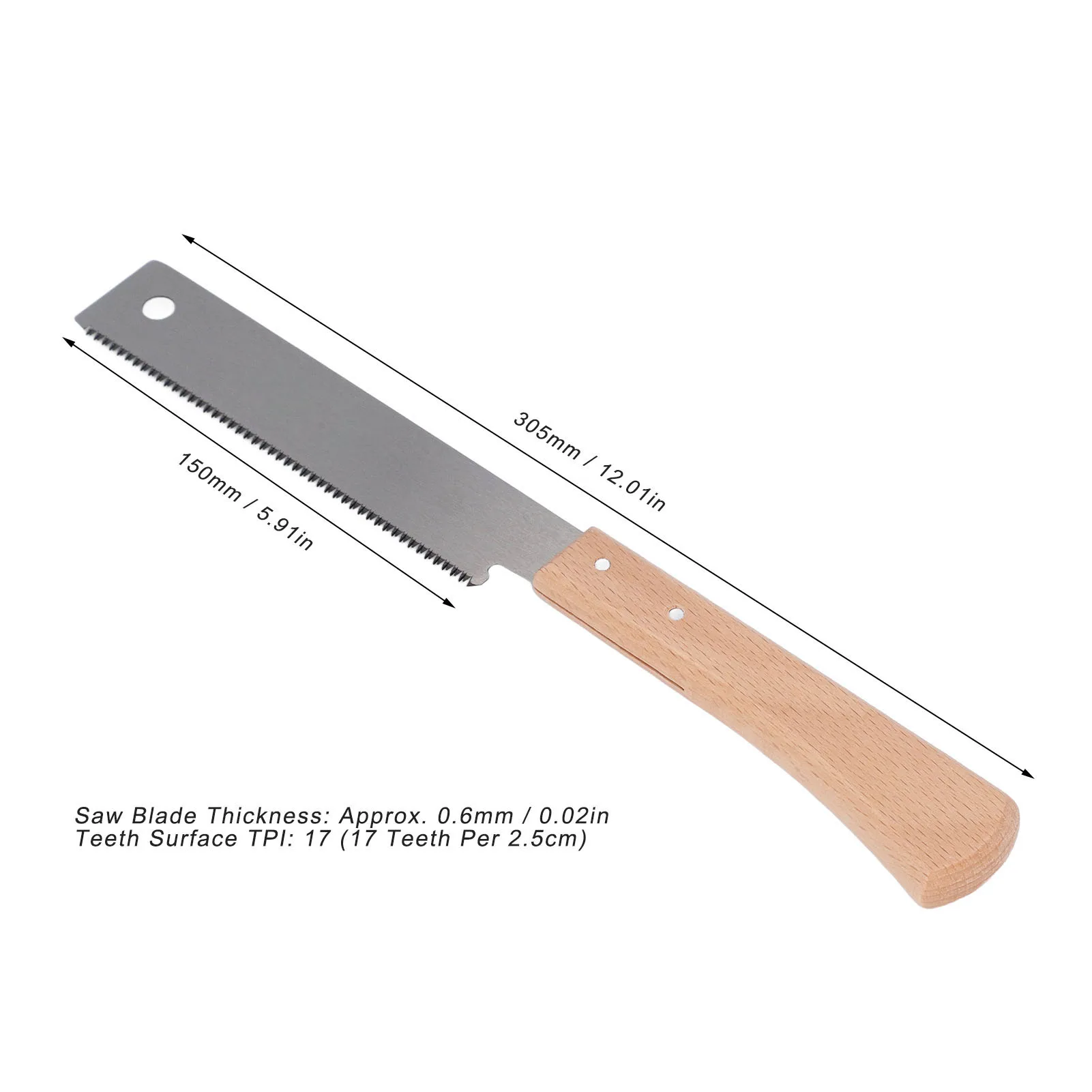 Hand Saw Wood Cutting Hand Saw Small Hand Saw SK5 Blade Beech Wood Handle Fine Tooth Pull Saw for Woodworking Tenoning Mortising 5