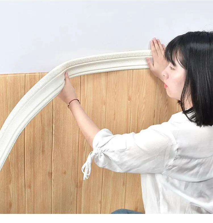 Description Picture 6 of itemSelf Adhesive 3DWall Sticker Baseboard Decorative Strip Edge Sealing Wall Enclosure Frame Plastic Waterproof Waistline Baseboard