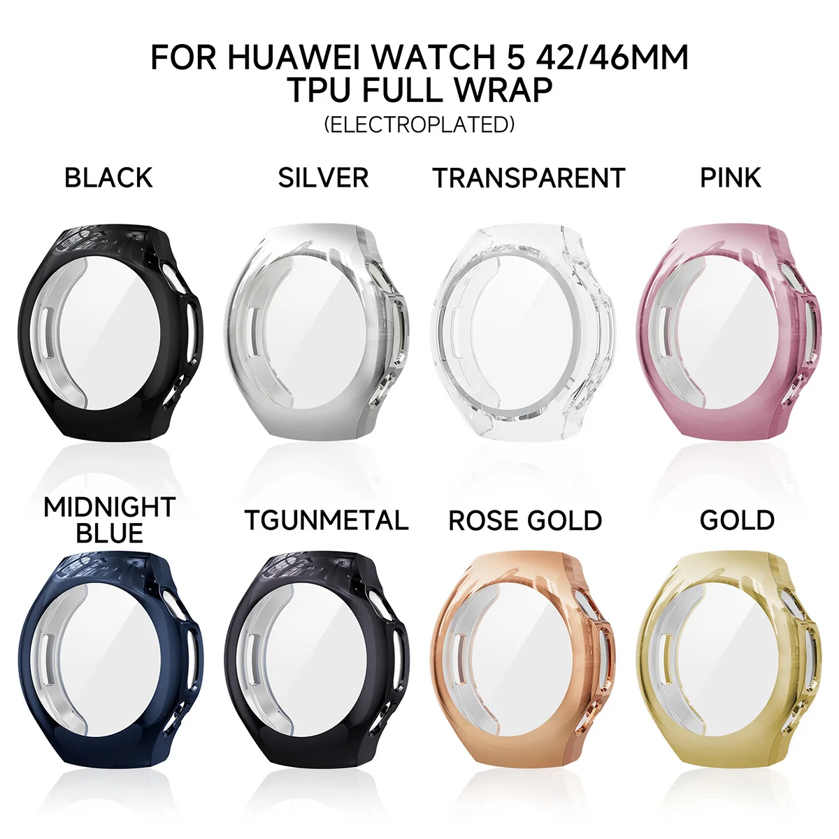 Premium All-Around Protective TPU Watch Case with Screen Protector - Anti-Scratch Shell Accessory