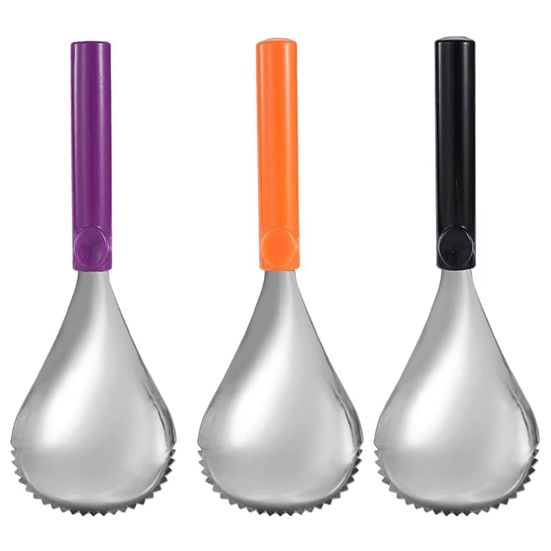 3 pz manuale zucca Corer Scoop separatore di polpa di zucca in acciaio inox zucca Scooper (arancione, viola, nero) durevole