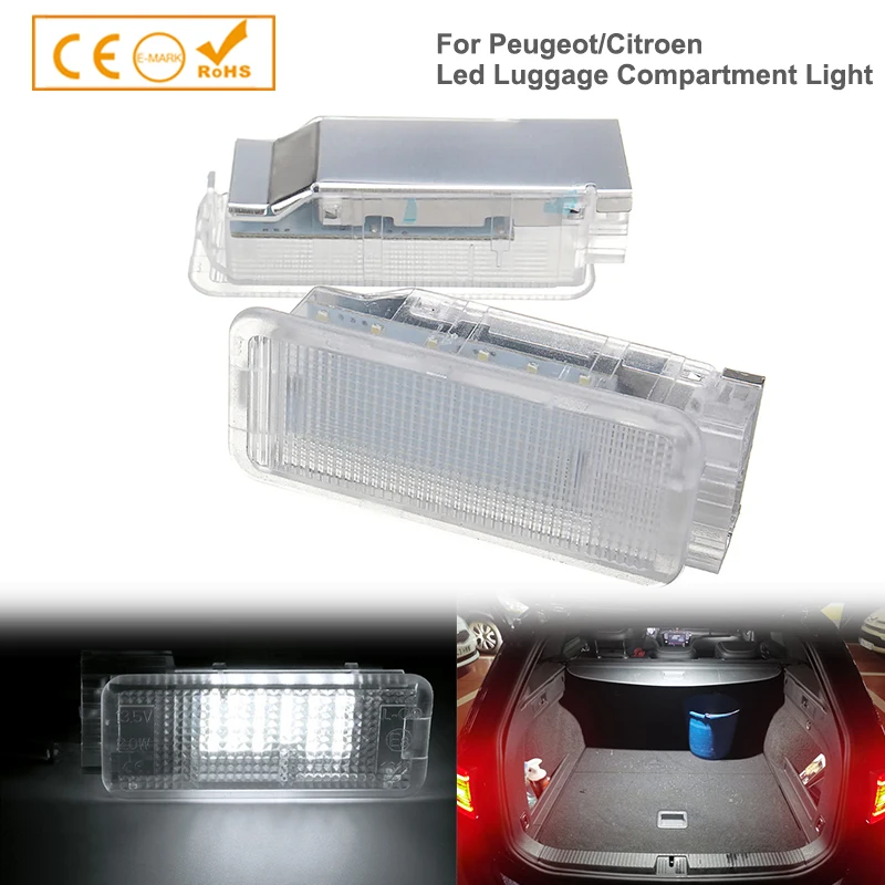 2pcs LED Footwell Glove Box Trunk Light For Citroen C4 C8