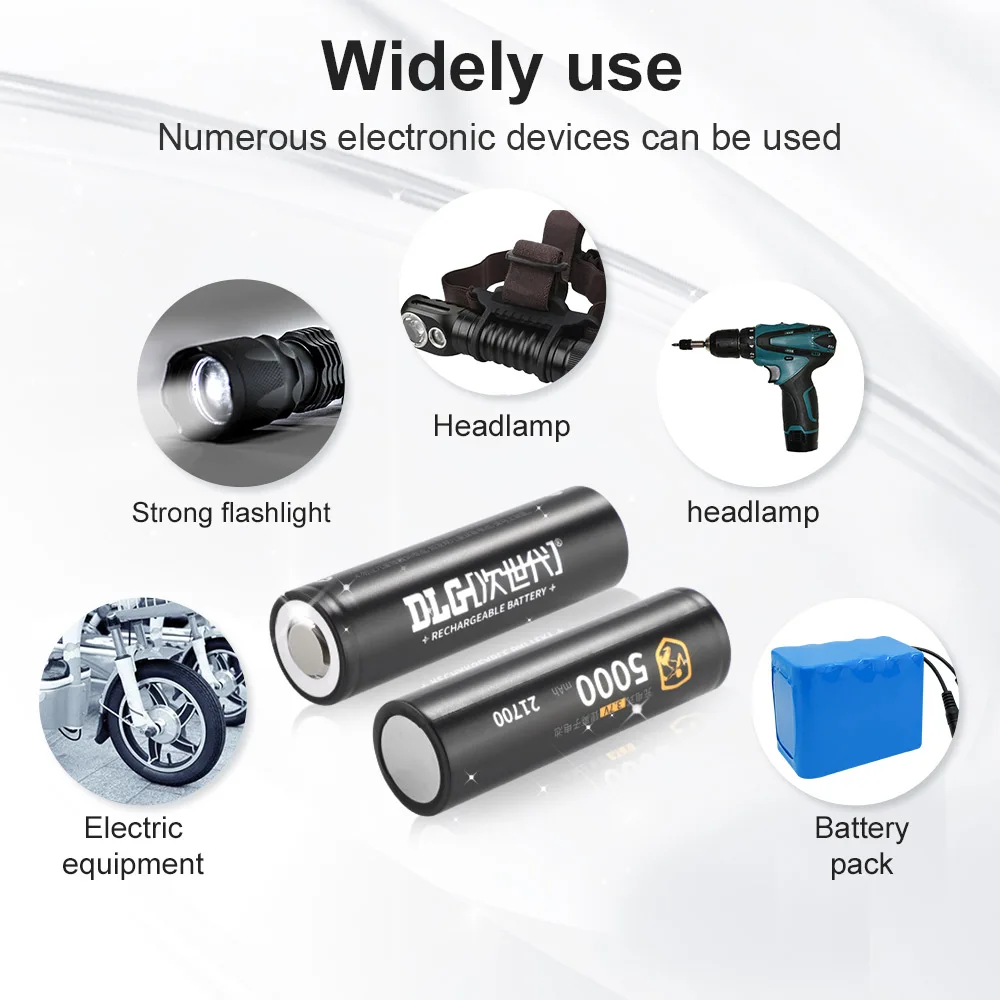 Dlgpower Bateria Li-ion Recarregável com Carregador Inteligente Alta Capacidade Lanterna de Alta Potência Ferramentas Elétricas 21700 3.7v 5000mah - Image 5