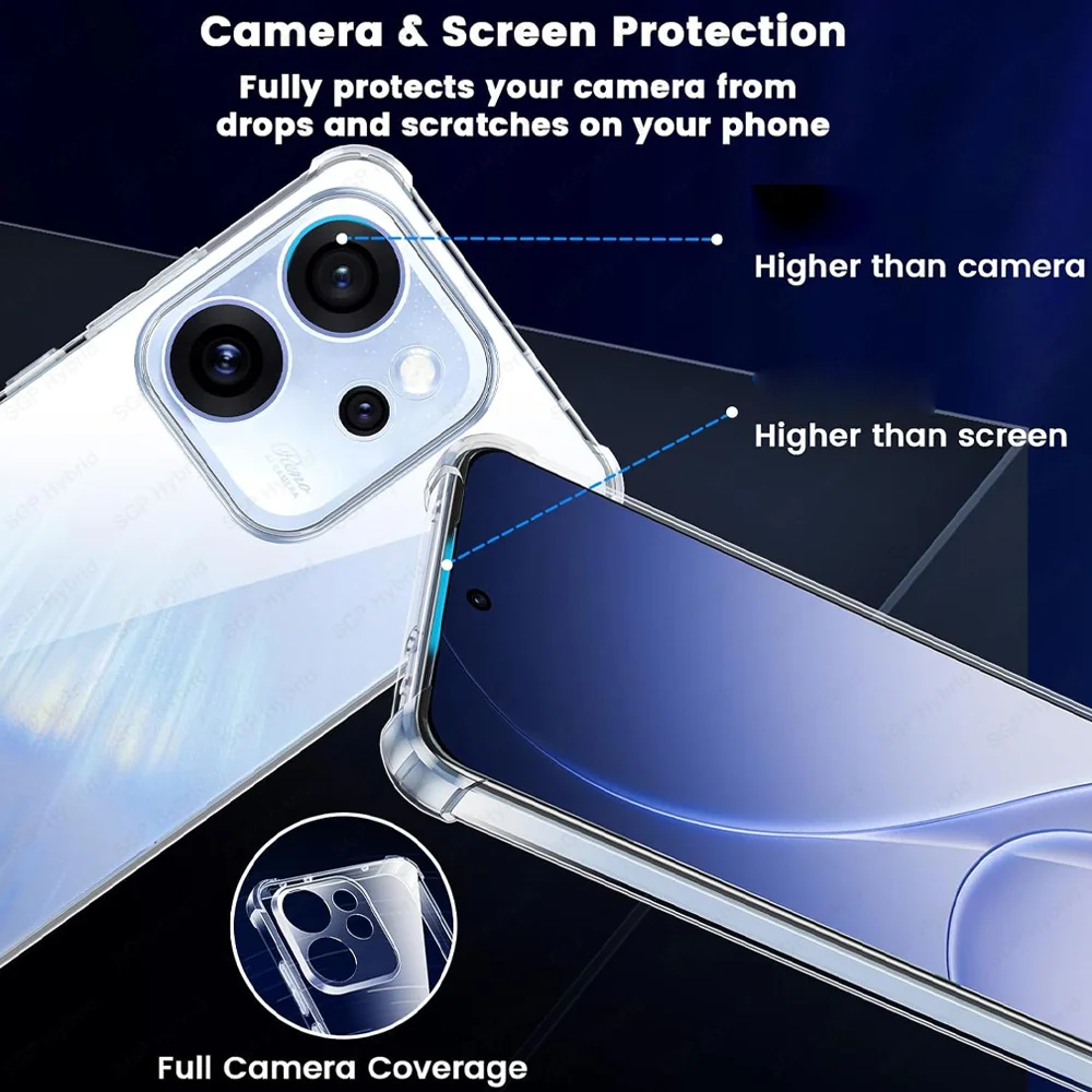 Transparent Shockproof Case with Camera Protection