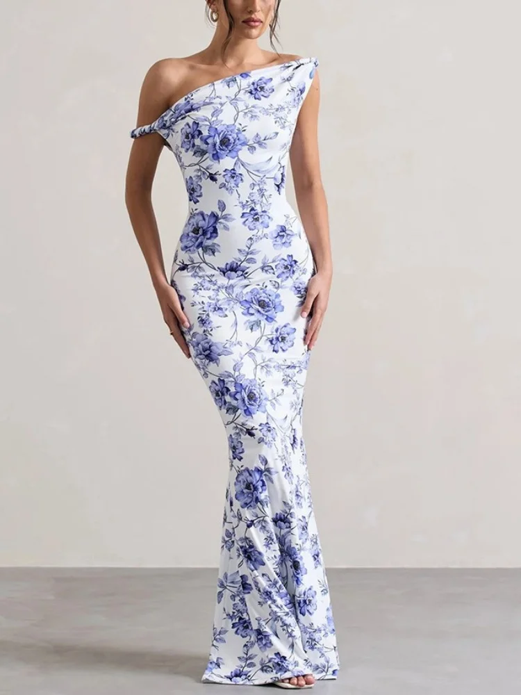 Women Elegant Off Shoulder Evening Dress