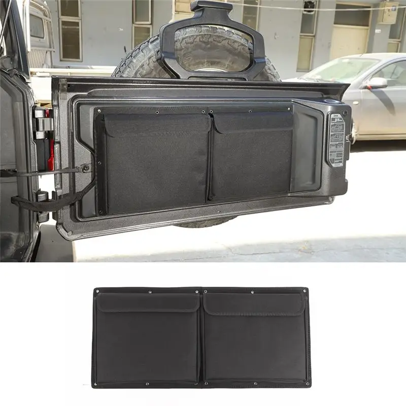 Jeep Wrangler JK JL 2007-2023 테일 도어 보관 가방 도구 키트 트렁크 정리함 자동차 액세서리, 블랙