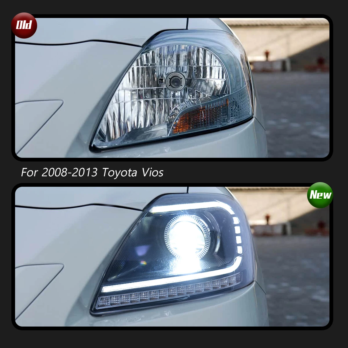 TYPY Car For Toyota Vios Headlight 2008-2013 Upgrade Modified to New ...
