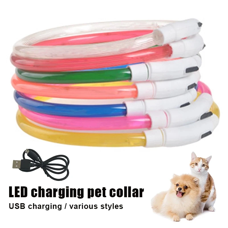 Dog Collar Led Usb Pet Dog Night Luminous Charge Night Safety Flashing Glow Loss Prevention Accessorie