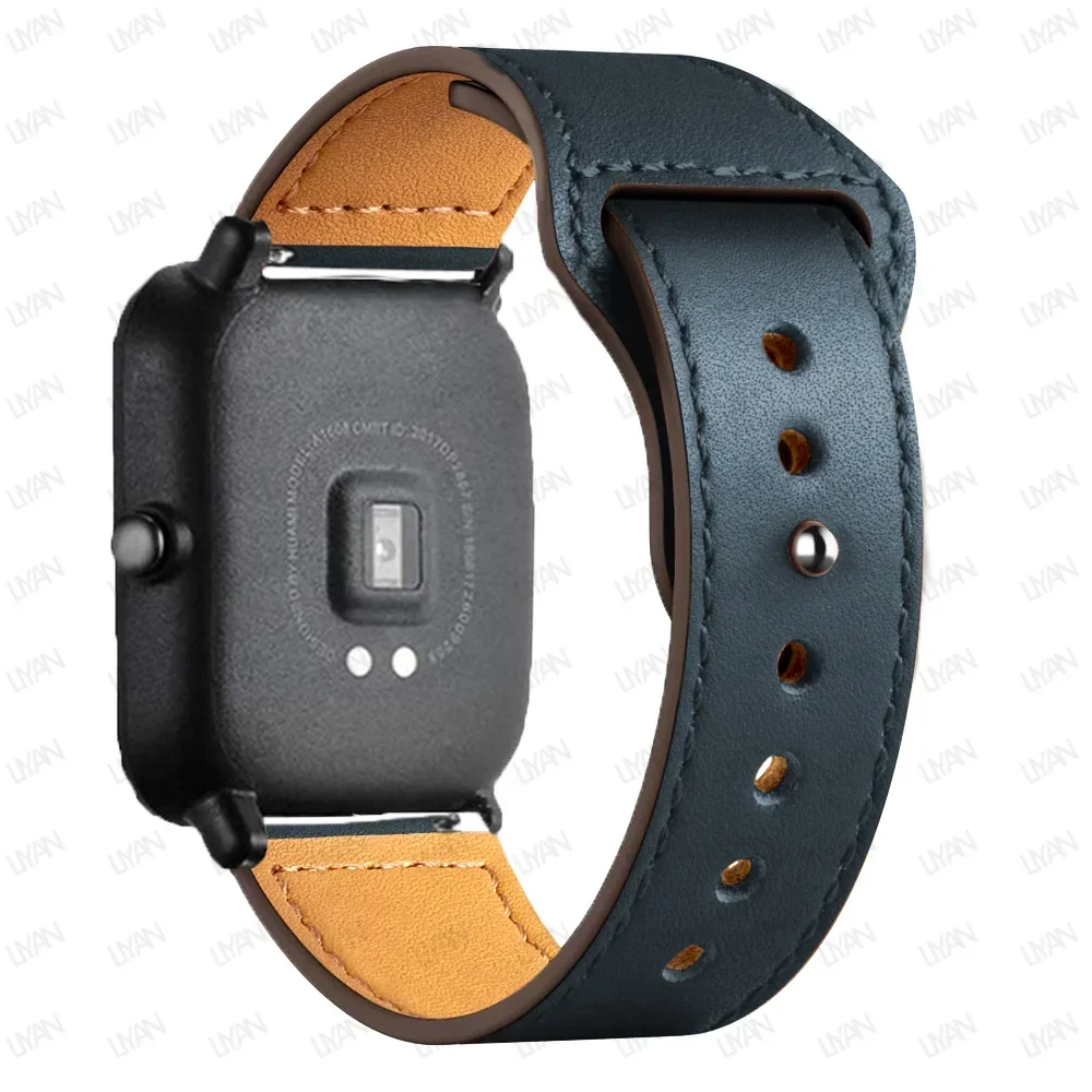 Elegant Leather Watch Strap Bracelet - 20mm/22mm