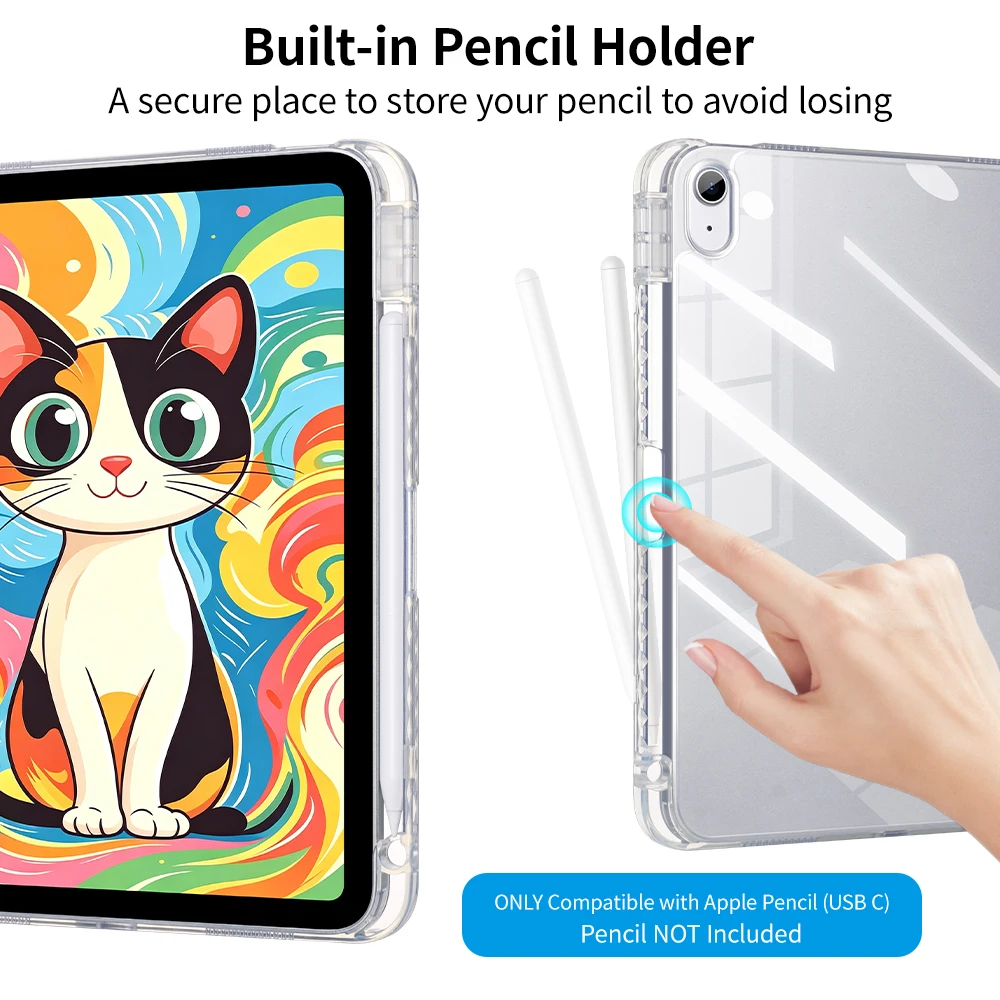 Sleek and Slim Protective iPad Case with Pencil Holder