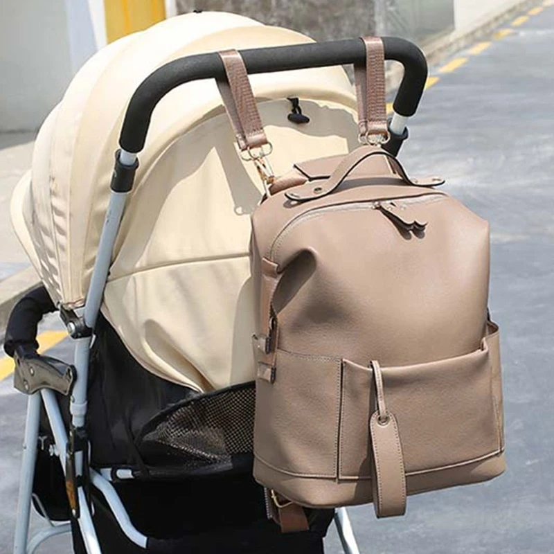 Multifunction Leather Diaper Bags Large Capacity Baby Bags for