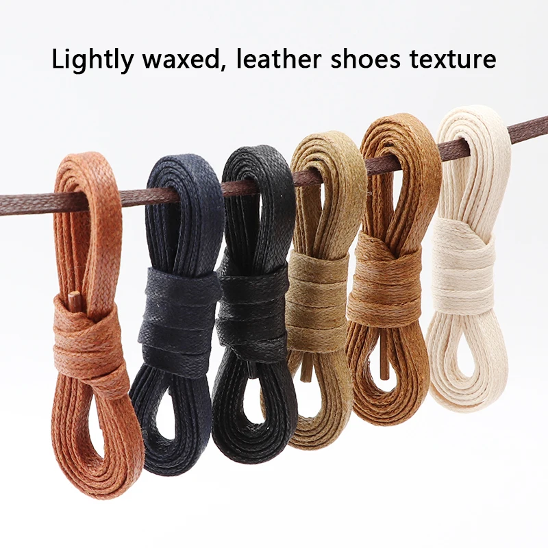 Premium Waterproof Waxed Leather Flat Shoelaces - Unisex Casual and Boot Styles (Multiple Lengths Available)
