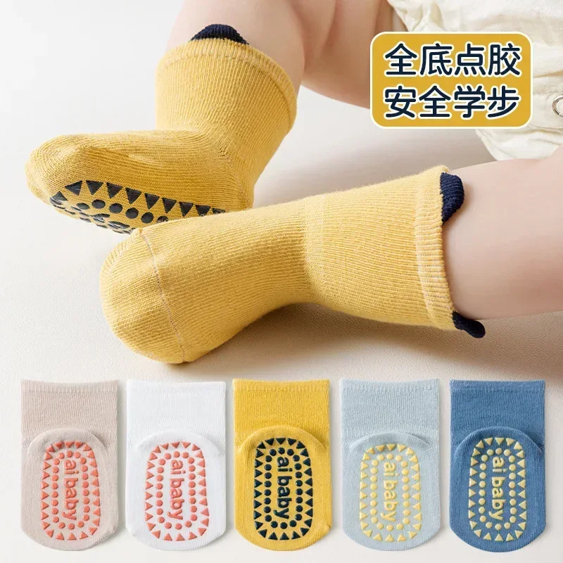 

Baby Socks Summer New Thin Mesh Soft Cotton Non-slip Rubber Soled Newborn Boy Girl Socks Toddler Socks Solid Color